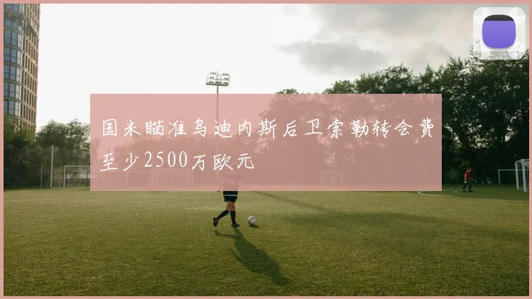 国米瞄准乌迪内斯后卫索勒转会费至少2500万欧元